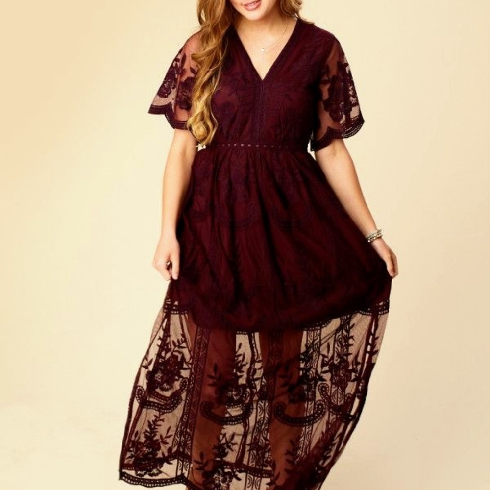 Altar'd State/ A Beautiful Soul Lace Maxi Dress